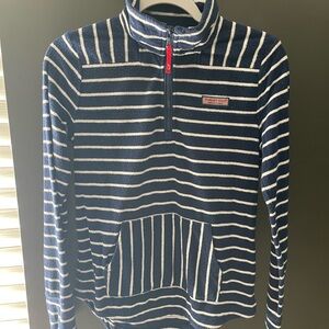 Vineyard Vines Navy and White Striped Half-Zip Pullover - The Shep Shirt